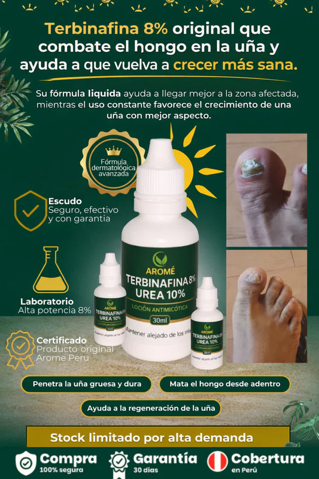 TERBINAFINA 8% ORIGINAL QUE CONBATE  EL HONGO EN LA UÑA