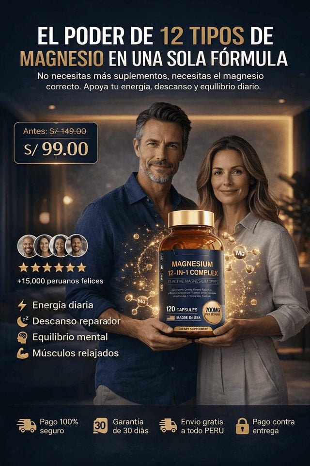 MAGNESIUM 12 IN 1 GNE-PREMIUM 👉 DUERME PROFUNDO, REDUCE EL ESTRÉS Y RECUPERA TU ENERGÍA EN DÍAS 😴