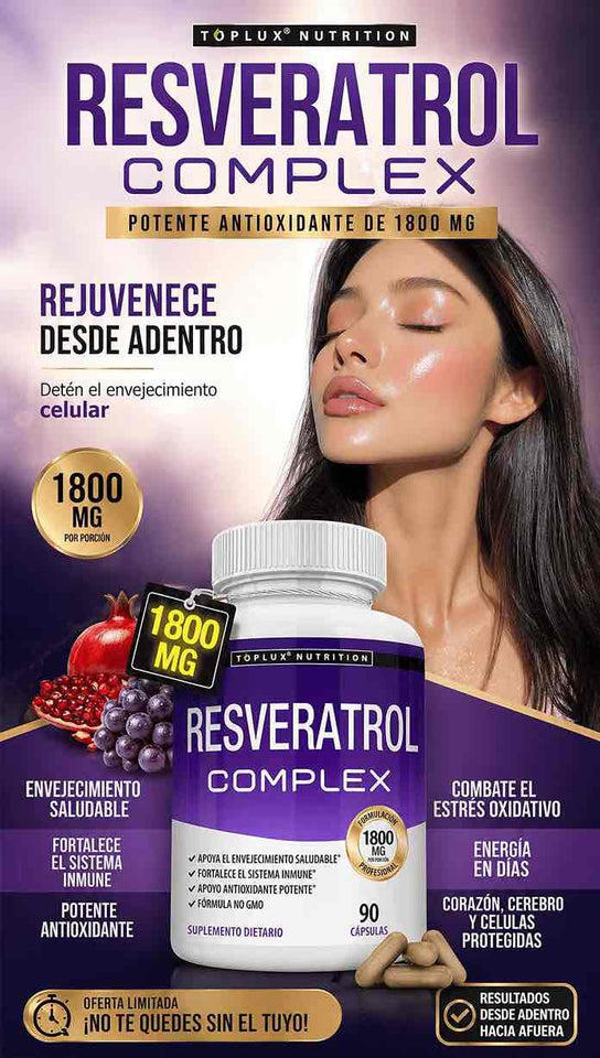 RESVERATROL COMPLEX ✨ REJUVENECE DESDE ADENTRO Y SIÉNTETE MEJOR CADA DÍA